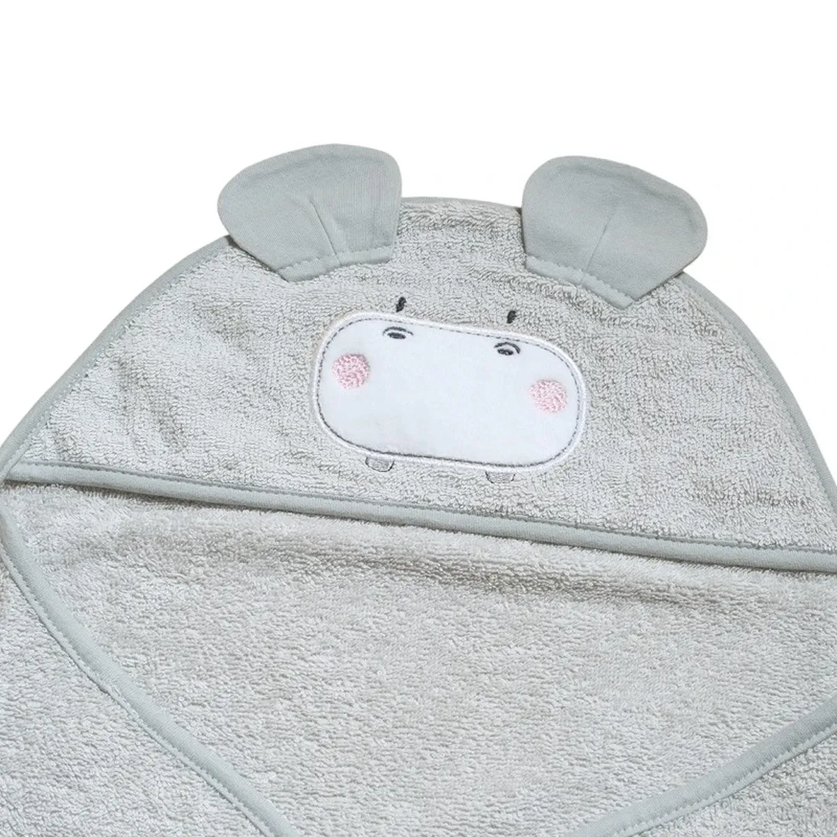 Funna Baby Swaddle Towel Bath Time Hippo - Grey product thumbnail 4