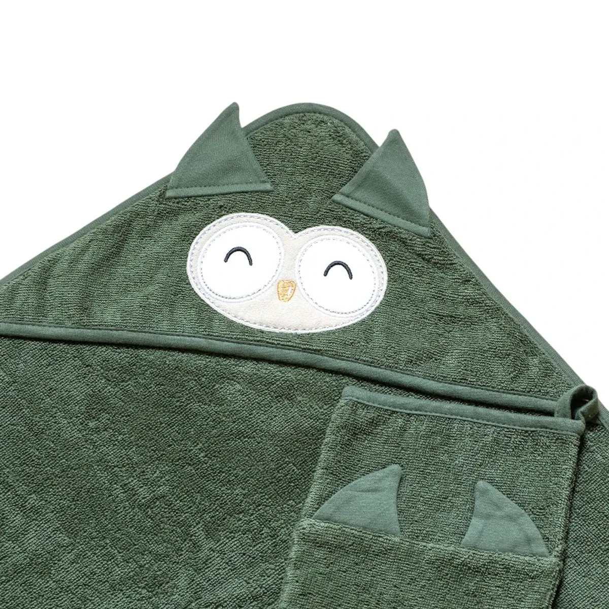 Funna Baby Hooded Towel Bath Time Owl - Green product thumbnail 3