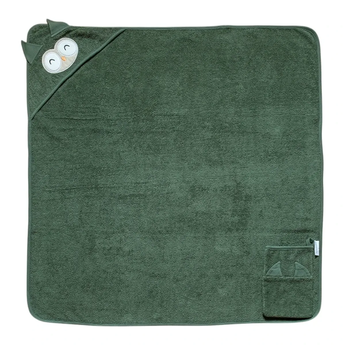 Funna Baby Hooded Towel Bath Time Owl - Green product thumbnail 4