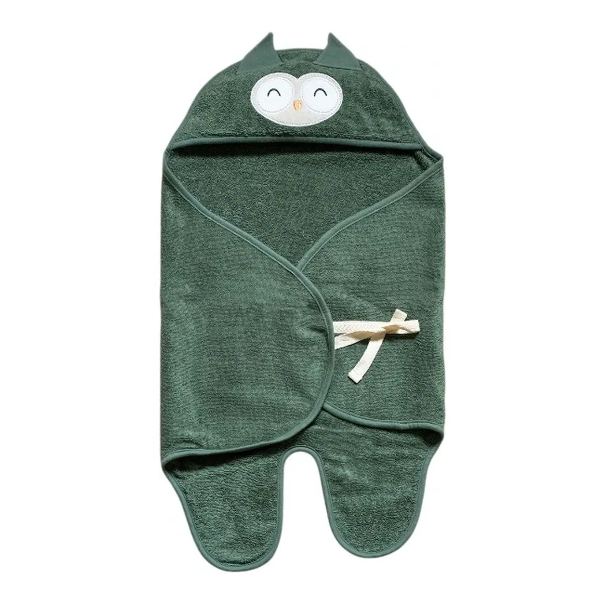 Funna Baby Swaddle Towel Bath Time Owl - Green product thumbnail 4