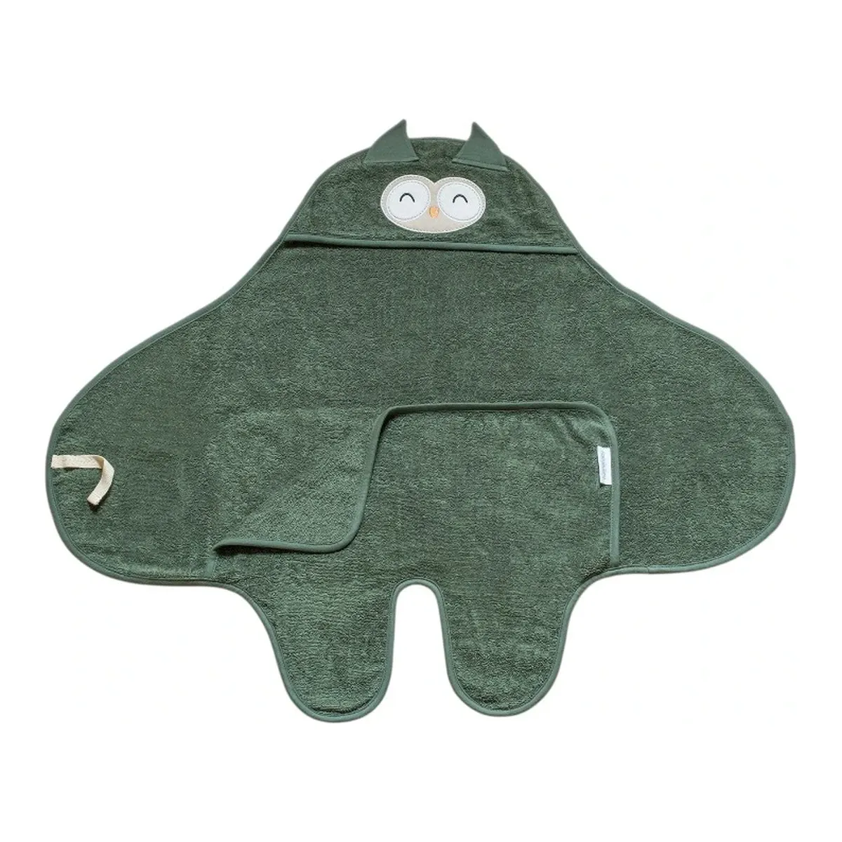 Funna Baby Swaddle Towel Bath Time Owl - Green product thumbnail 5