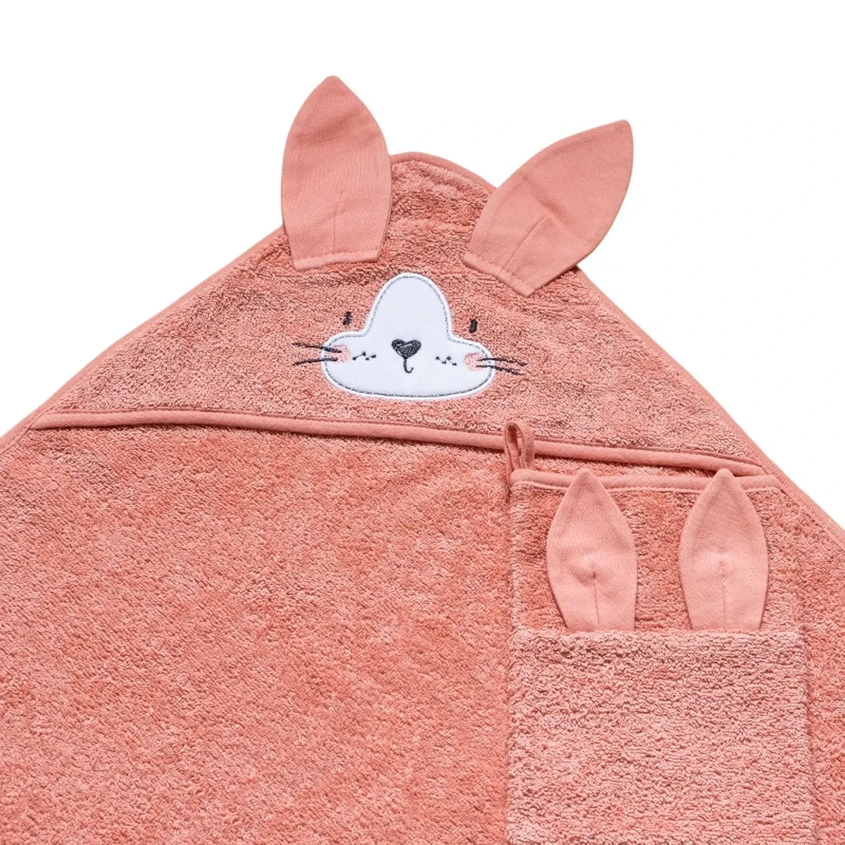 Funna Baby Hooded Towel Bath Time Cat - Pink product thumbnail 3