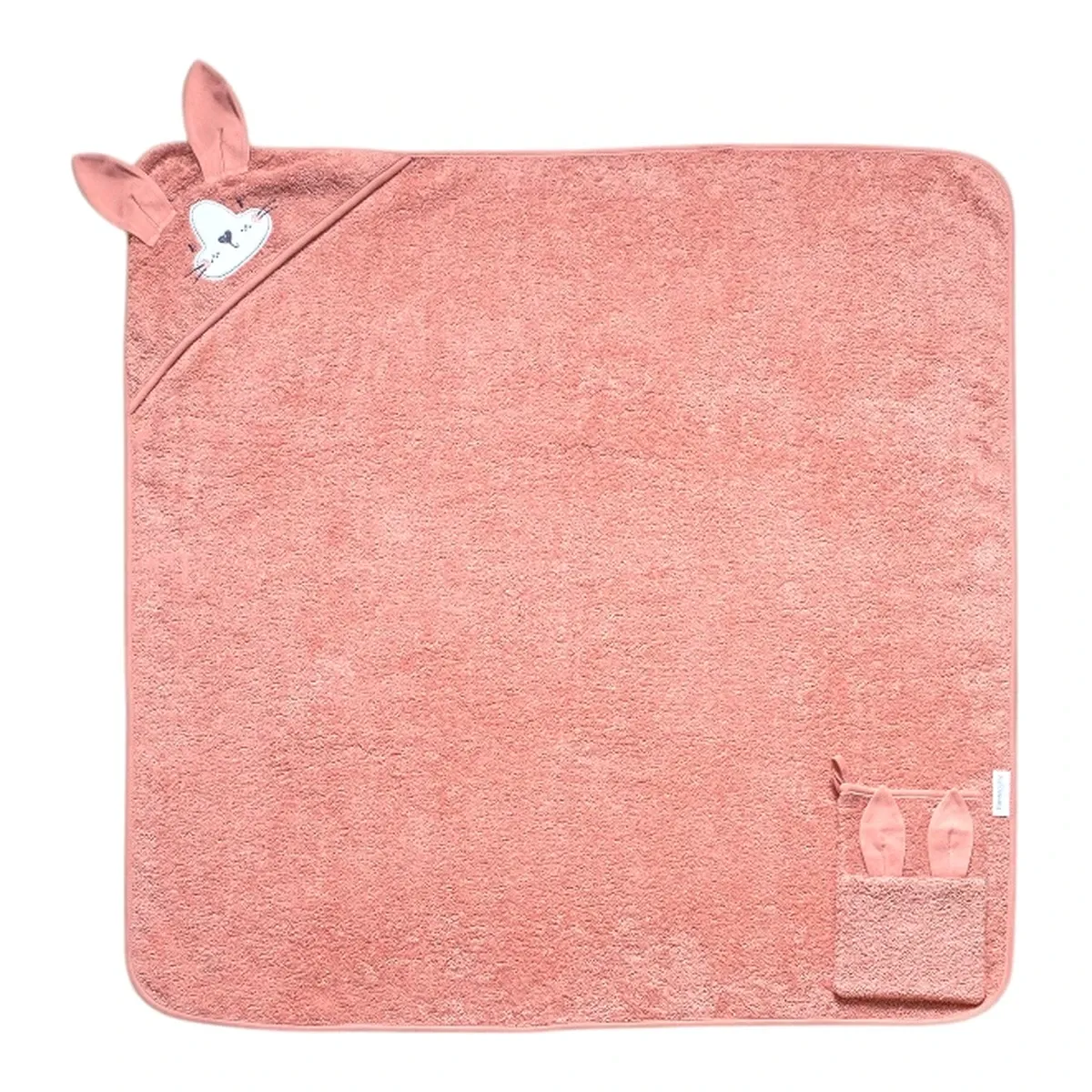 Funna Baby Hooded Towel Bath Time Cat - Pink product thumbnail 4