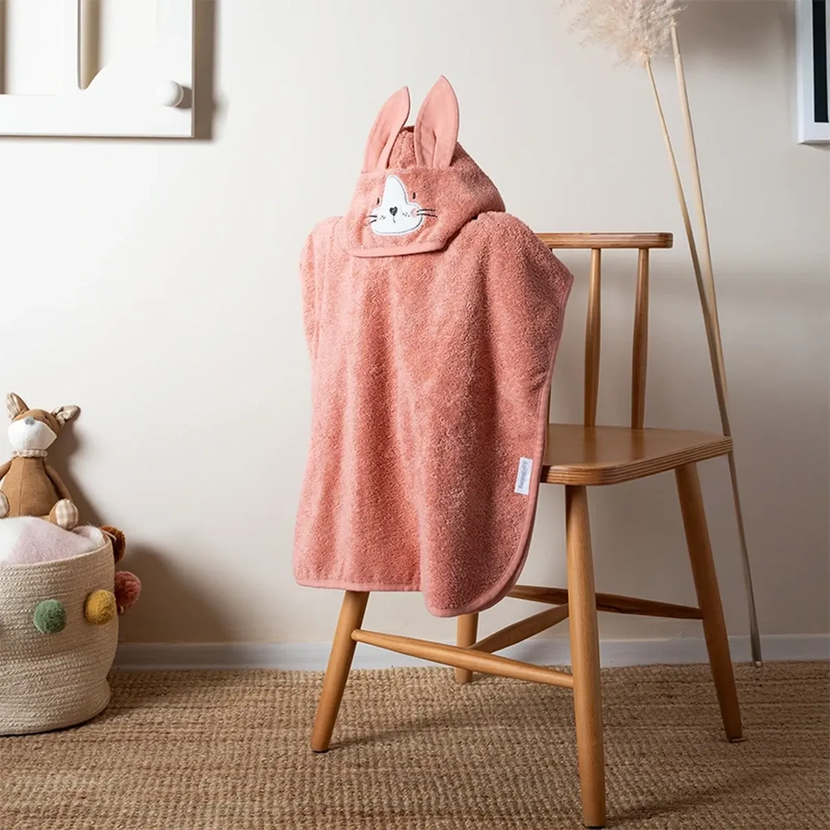Funna Baby Poncho Bath Time Cat - 0-2 Years - Pink product thumbnail 2