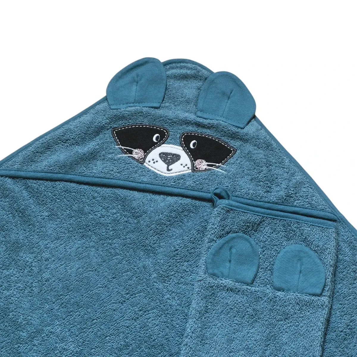 Funna Baby Hooded Towel Bath Time Raccoon - Blue product thumbnail 3