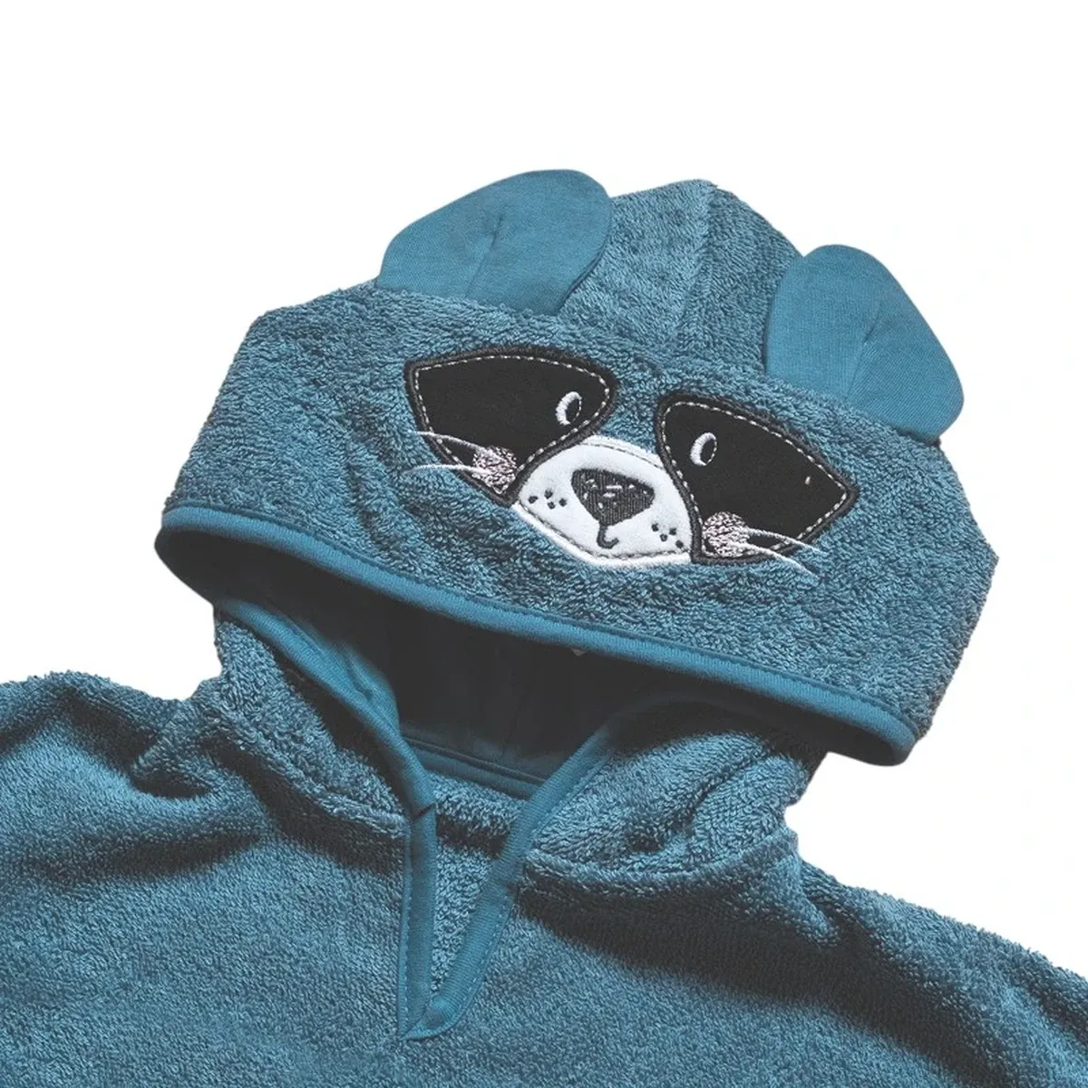 Funna Baby Poncho Bath Time Raccoon - 0-2 Years - Blue product thumbnail 3