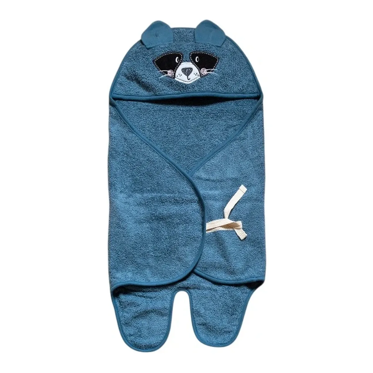 Funna Baby Swaddle Towel Bath Time Raccoon - Blue product thumbnail 4