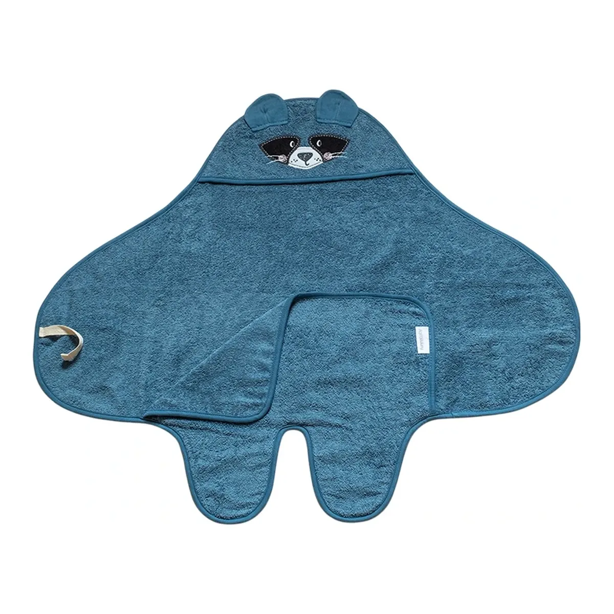 Funna Baby Swaddle Towel Bath Time Raccoon - Blue product thumbnail 5