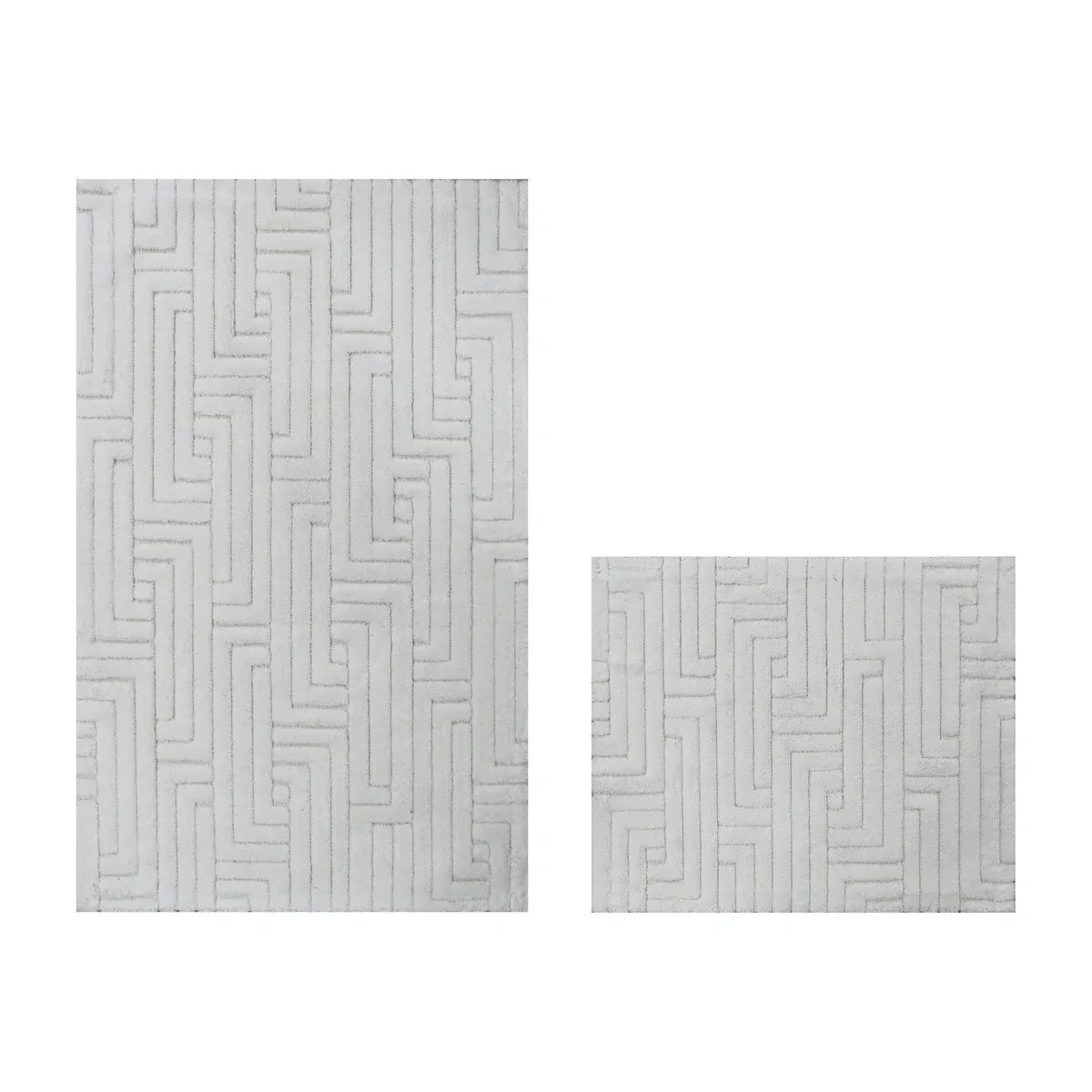 Nova Home Bath Rug Set Wood - Cotton - 2 Pcs - 60x100 cm & 40x60 cm - Ecru product thumbnail 4