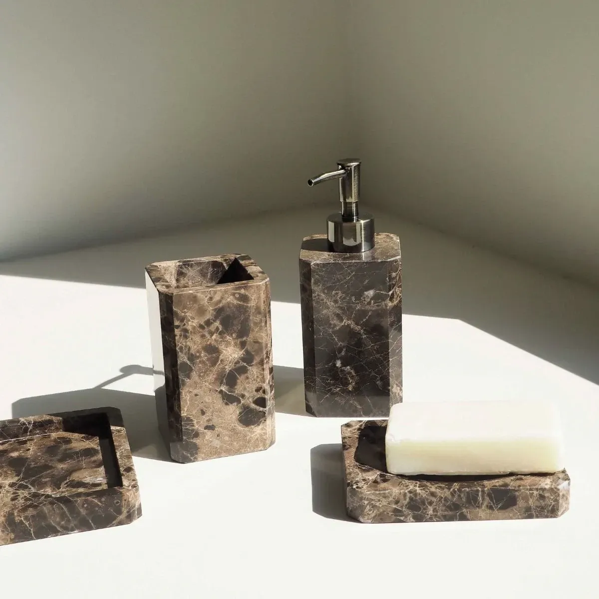 Andrea Toothbrush Holder - Brown Marble (BA75103) product thumbnail 3