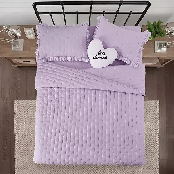 Nova Home Mabel Quilted Embroidery Kid's Comforter Set - Single & Twin - 4 Pcs - Lilac product thumbnail 4