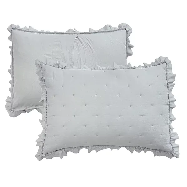 Nova Home "Mabel" Quilted Embroidery Kid's Comforter Set - Queen - 5 Pcs - Grey product thumbnail 4