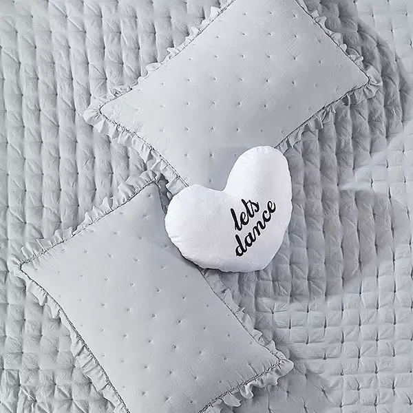 Nova Home "Mabel" Quilted Embroidery Kid's Comforter Set - Queen - 5 Pcs - Grey product thumbnail 6