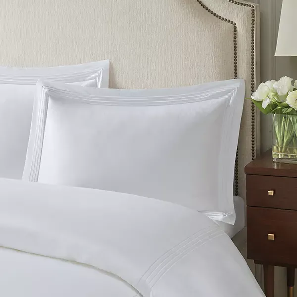 Nova Home Cruise Duvet Cover Set - 100% Cotton, 600 Thread Count - White (Available in Sizes) product thumbnail 3