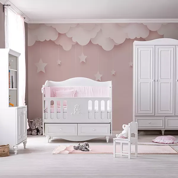Pierre Cardin Aspendos Baby's Bed Convertible To Kid's Bed With Studying Desk - With Mattress - White product thumbnail 9