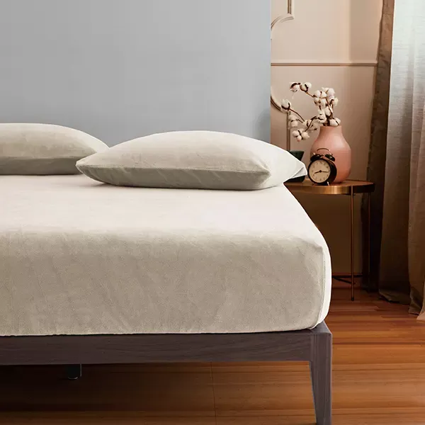 Nova Home WarmFit Winter Microfleece Fitted Sheet Set - Queen - 3 Pcs - Beige (Available in Sizes) product thumbnail 5