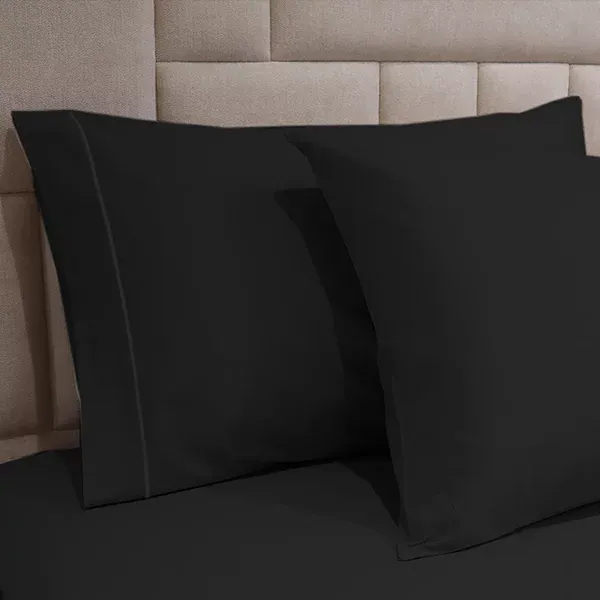 Fieldcrest Plain Pillowcase Set - 100% Cotton - 2 Pcs - Black product thumbnail 3