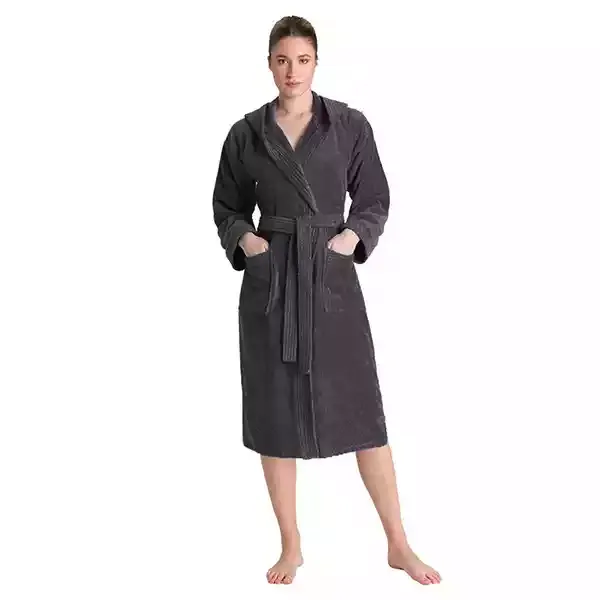 Cannon Plain Unisex Bathrobe (1 Piece) - 100% Cotton - M - Black product thumbnail 2