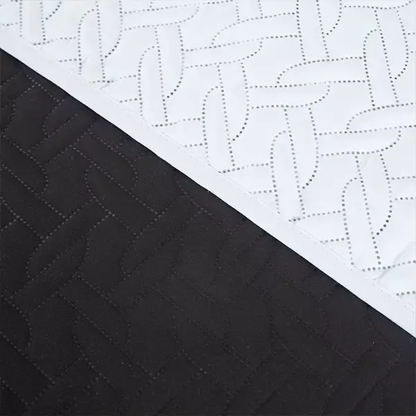 Nova Home Cross Bed Spread Set - 4 Pcs - King & Super King - Black & Silver product thumbnail 4