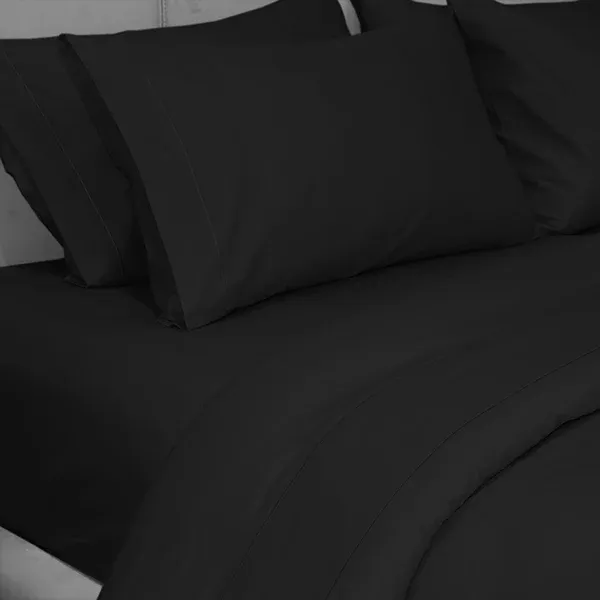 Fieldcrest Plain Duvet Cover - 100% Cotton - 220 Thread Count - Single & Twin - Black product thumbnail 3