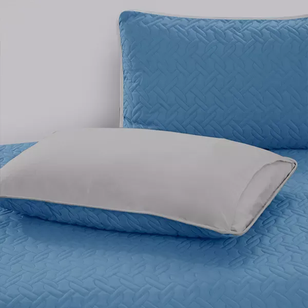 Nova Home "Cross" Bed Spread Set - 4 Pcs - King - Silver & Blue product thumbnail 6