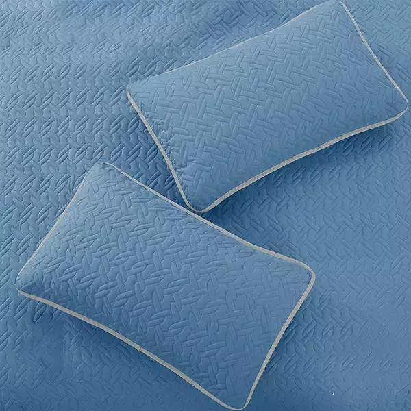 Nova Home "Cross" Bed Spread Set - 4 Pcs - King - Silver & Blue product thumbnail 7