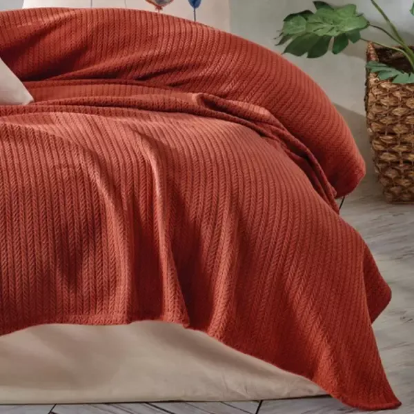 Nova Home "Plumy" Pique Bedspread Set - 100% Cotton - Terra (Available in Sizes) product thumbnail 3