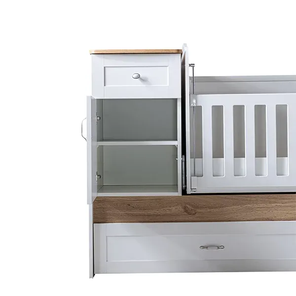 Pierre Cardin Bonnie Baby's Bed Convertible To Kid's Bed With Studying Desk - With Mattress - White product thumbnail 3