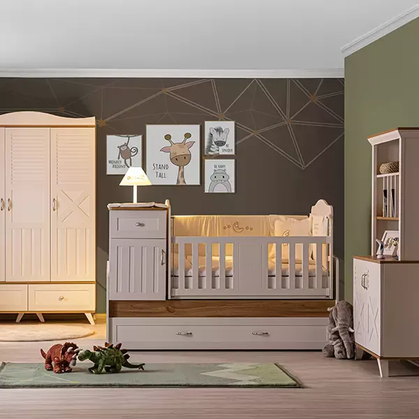 Pierre Cardin Bonnie Baby's Bed Convertible To Kid's Bed With Studying Desk - With Mattress - White product thumbnail 8