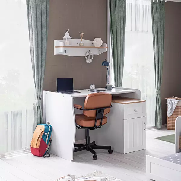 Pierre Cardin Bonnie Baby's Bed Convertible To Kid's Bed With Studying Desk - With Mattress - White product thumbnail 10