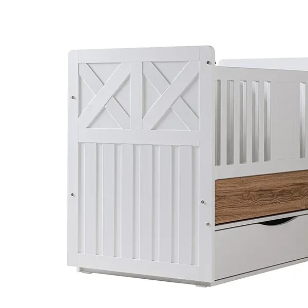 Pierre Cardin Bonnie Baby's Bed Convertible To Kid's Bed With Studying Desk - With Mattress - White product thumbnail 14