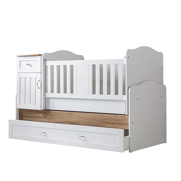 Pierre Cardin Bonnie Baby's Bed Convertible To Kid's Bed With Studying Desk - With Mattress - White product thumbnail 2