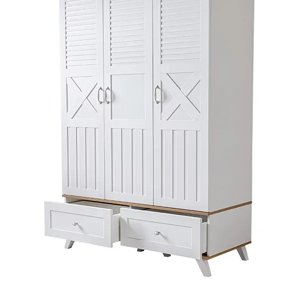 Pierre Cardin Bonnie 3-Door Baby Room Wardrobe - White product thumbnail 5