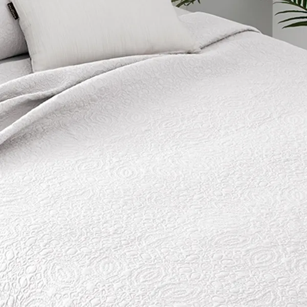 Manterol Bouti Summer Soft Plus Bed Spread Set - 3 Pcs - King & Super King - White product thumbnail 2