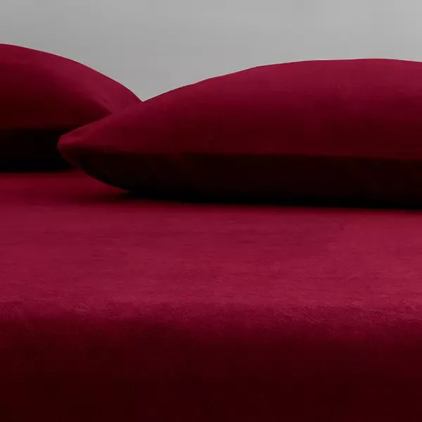 Nova Home WarmFit Winter Microfleece Fitted Sheet Set - Queen - 3 Pcs - Burgandy (Available in Sizes) product thumbnail 3