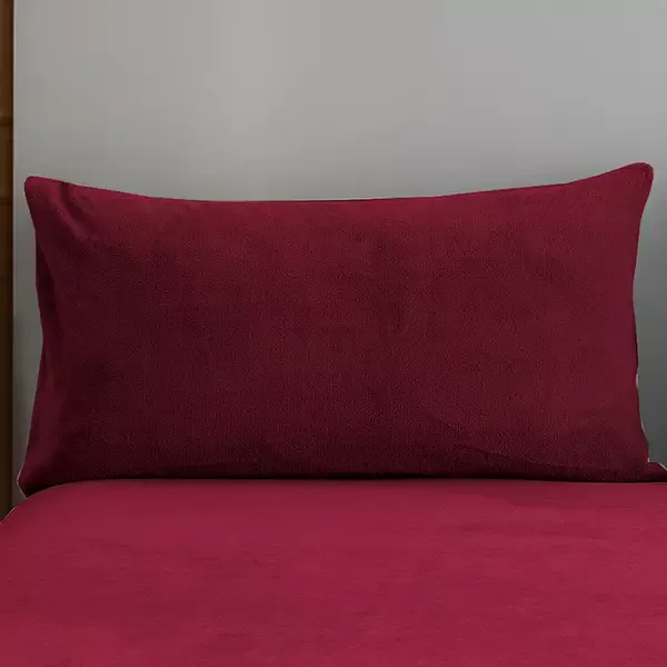Nova Home WarmFit Winter Microfleece Fitted Sheet Set - Burgandy (Available in Sizes) product thumbnail 4