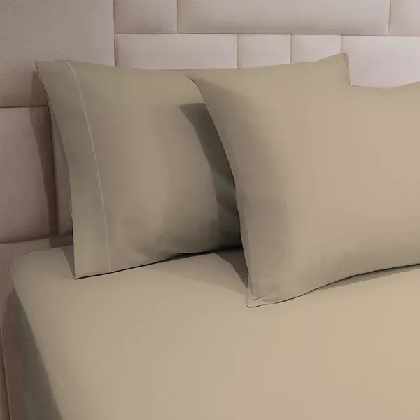 Fieldcrest Plain Fitted Sheet Set - 100% Cotton - 220 Thread Count - Canvas (Available in sizes) product thumbnail 2