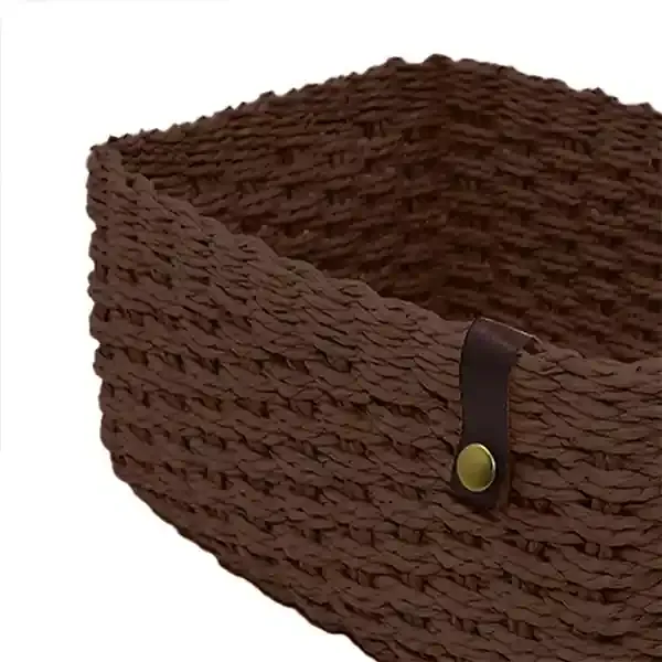 Weva Cosmopolitan Faux Rattan Storage Basket - Dark Brown product thumbnail 3