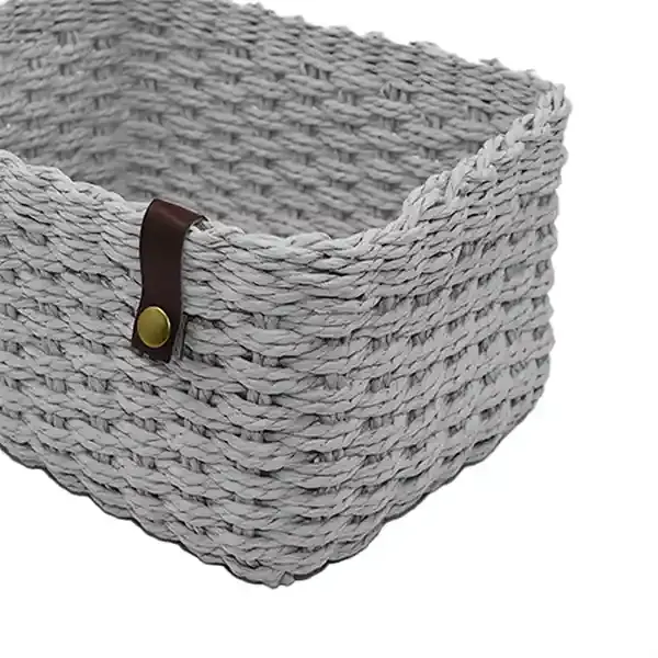 Weva Cosmopolitan Faux Rattan Storage Basket - Grey product thumbnail 2