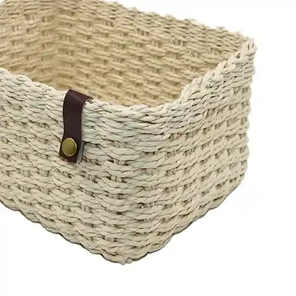 Weva Cosmopolitan Faux Rattan Storage Basket - Ivory product thumbnail 2