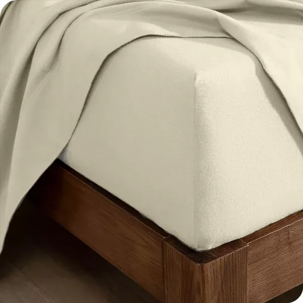 Nova Home Cotton Warm Winter Flannel Fitted Sheet Set - Queen - 3 Pcs - Beige product thumbnail 2