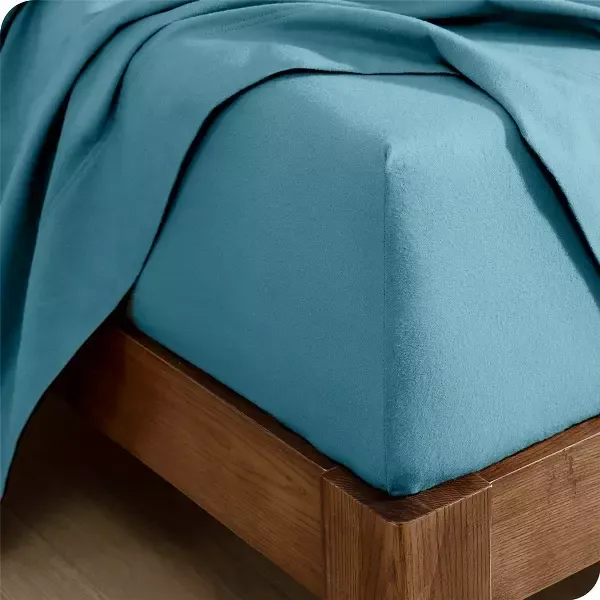 Nova Home Cotton Warm Winter Flannel Fitted Sheet Set - King & Super King - 3 Pcs - Blue product thumbnail 2
