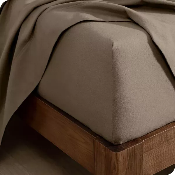 Nova Home Cotton Warm Winter Flannel Fitted Sheet Set - King & Super King - 3 Pcs - Taupe product thumbnail 2
