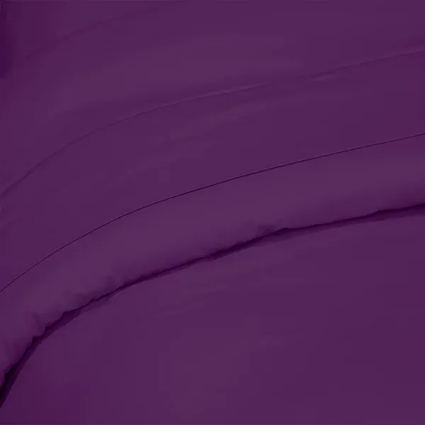 Fieldcrest Plain Duvet Cover - 100% Cotton - 220 Thread Count - Super King - Dark Purple product thumbnail 2