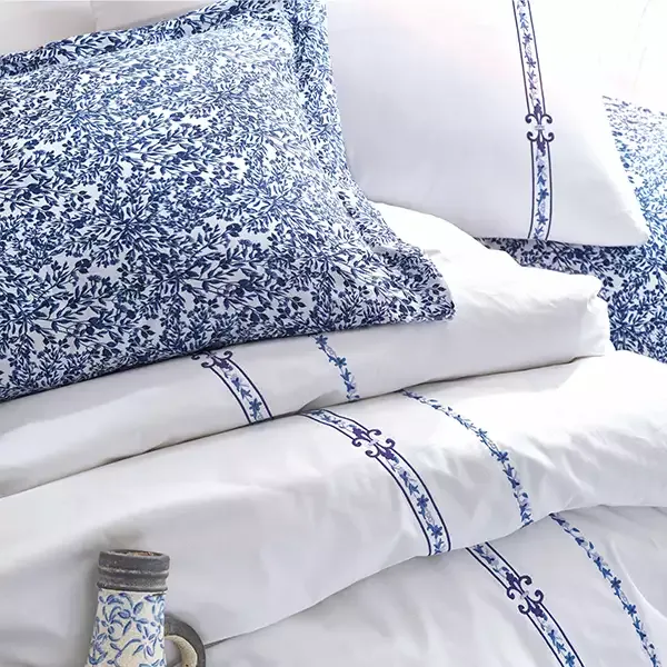Nova Home Delmor Embroidered Duvet Cover Set - 100% Cotton - King & Super King - 6 Pcs - Navy product thumbnail 6