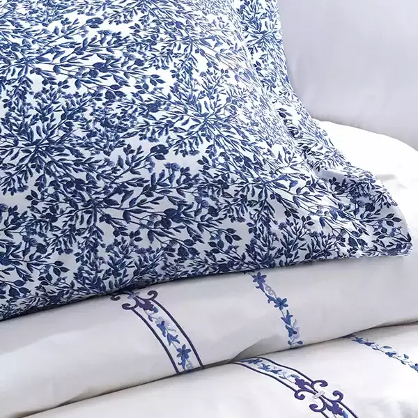 Nova Home Delmor Embroidered Duvet Cover Set - 100% Cotton - King & Super King - 6 Pcs - Navy product thumbnail 9