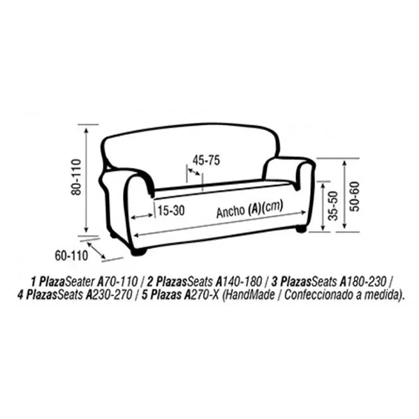 Nueva Textura "Glamour" Sofa Cover - 2 Seat - Terra product thumbnail 3