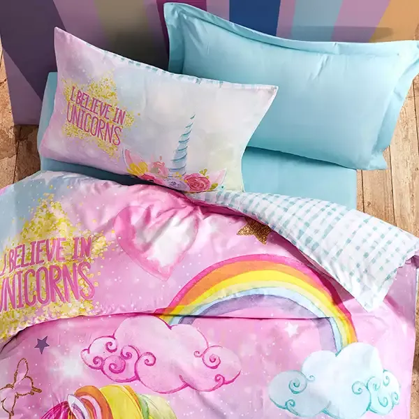 Nova Home Dream kids Duvet Cover Set - 100% Cotton - Single & Twin - 3 Pcs - Pink product thumbnail 2