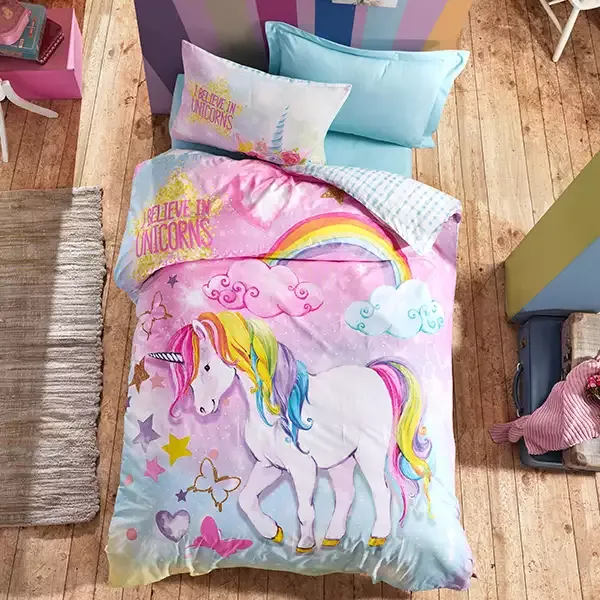 Nova Home Dream kids Duvet Cover Set - 100% Cotton - Single & Twin - 3 Pcs - Pink product thumbnail 4