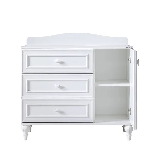 Pierre Cardin Aspendos Baby Room Dresser With Shelf - White product thumbnail 4
